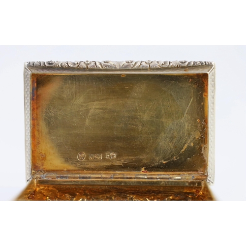 432 - An unusual early Victorian silver rectangular snuff box, commemorating Grace Darling, engraved with ... 