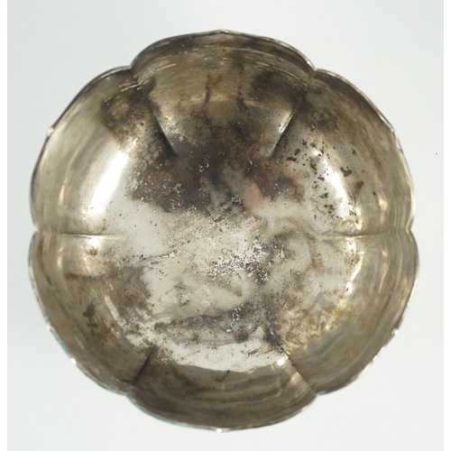 438 - A late 19th century  Chinese Export silver circular bowl, by Chong Woo, Hong Kong, applied with pane... 