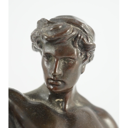 59 - Emile Louis Picault (1833-1915). A French bronze figure 'Per Laborem' modelled as a classical athlet... 