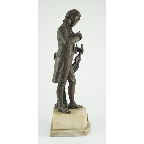 60 - Carl Brose (German, 1880-). An early 20th century bronze figure of Mozart holding a violin, signed i... 