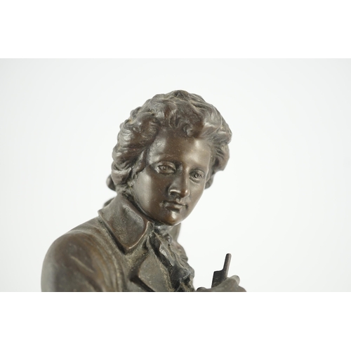 60 - Carl Brose (German, 1880-). An early 20th century bronze figure of Mozart holding a violin, signed i... 