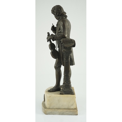 60 - Carl Brose (German, 1880-). An early 20th century bronze figure of Mozart holding a violin, signed i... 