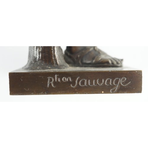 61 - After the antique, a French Reduction Sauvage bronze figure of 'Diana de Gabies', on square plinth, ... 