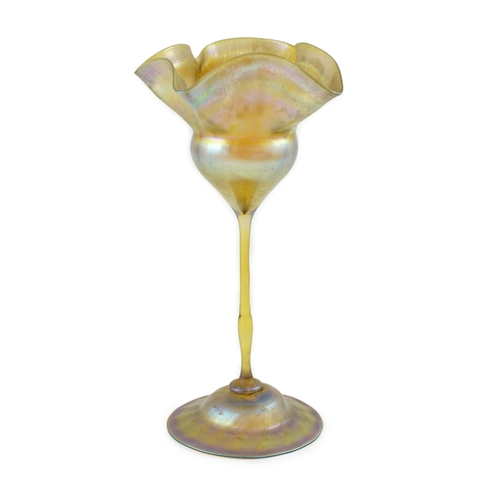 68 - Tiffany Studios, New York. A 'Favrile' glass flowerform vase, etched makers mark L.C.T. (Louis Comfo... 