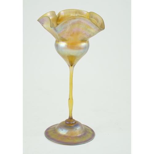 68 - Tiffany Studios, New York. A 'Favrile' glass flowerform vase, etched makers mark L.C.T. (Louis Comfo... 