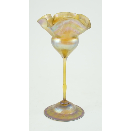 68 - Tiffany Studios, New York. A 'Favrile' glass flowerform vase, etched makers mark L.C.T. (Louis Comfo... 