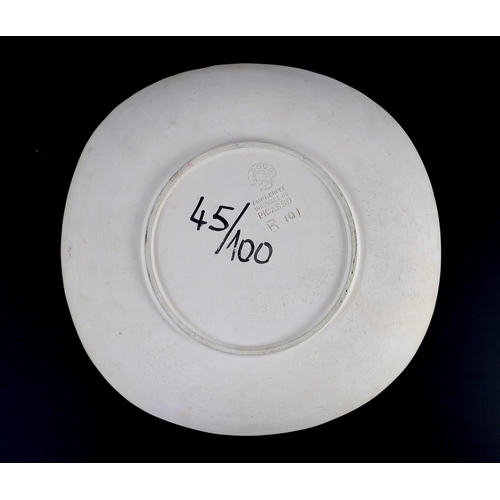 75 - § § Pablo Picasso (1881-1873) for Madoura Pottery, 'B101', Joueur de diaule et faune dish (A.R. 342)... 