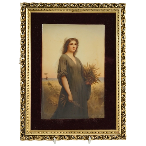 88 - A Continental porcelain plaque, 'Ruth' after Charles Landelle, c.1900, impressed number to reverse ... 