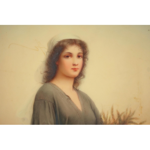 88 - A Continental porcelain plaque, 'Ruth' after Charles Landelle, c.1900, impressed number to reverse ... 