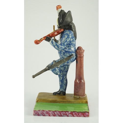 93 - An Enoch Wood pearlware figure of Billy Waters, c.1820, modelled as the famous ex slave and London b... 