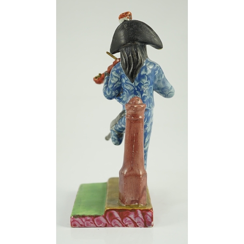 93 - An Enoch Wood pearlware figure of Billy Waters, c.1820, modelled as the famous ex slave and London b... 