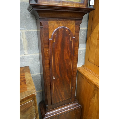 1026 - A George III mahogany 8 day longcase clock marked William Edwards, Plymouth Dock, height 222cm... 