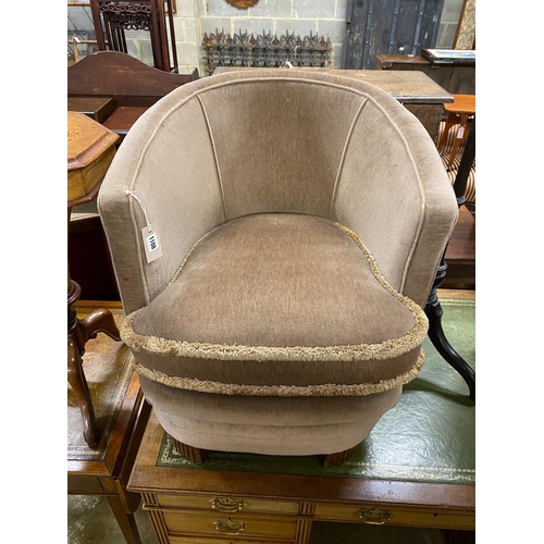 1108 - A late 19th century Flemish carved oak dining chair, a pole  screen and an upholstered tub chair... 