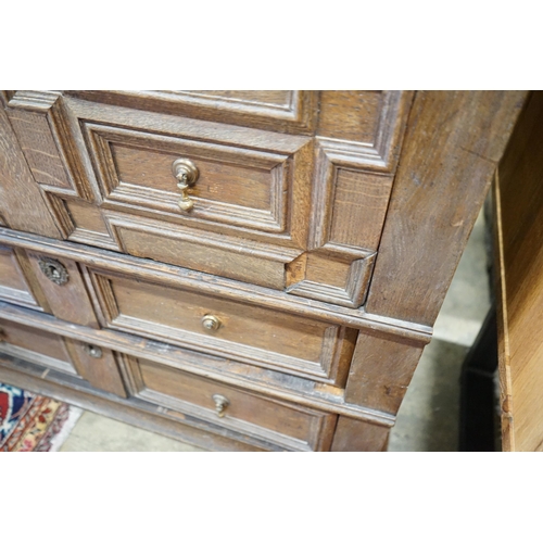 1145 - A late 17th /early 18th century oak chest, width 99cm, depth 54cm, height 95cm