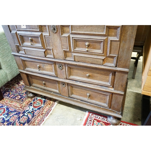 1145 - A late 17th /early 18th century oak chest, width 99cm, depth 54cm, height 95cm