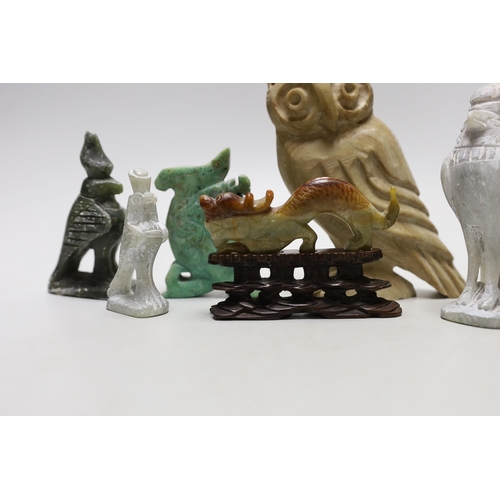 1255 - A group of Chinese, Egyptian hardstone and soapstone carvings