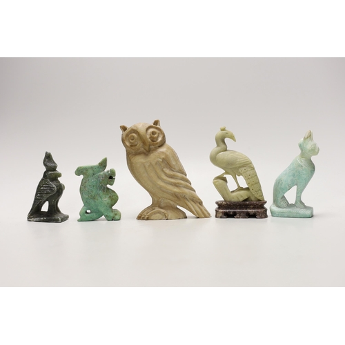 1255 - A group of Chinese, Egyptian hardstone and soapstone carvings