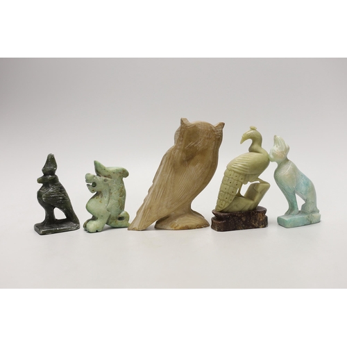 1255 - A group of Chinese, Egyptian hardstone and soapstone carvings