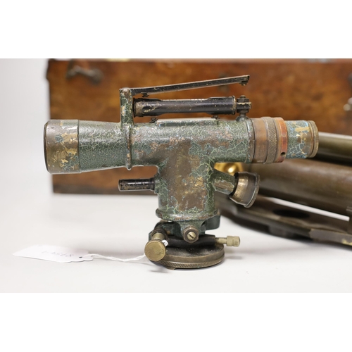 1260 - J. Pallant, Museum Street, a lacquered brass theodolite in mahogany case together with another theod... 