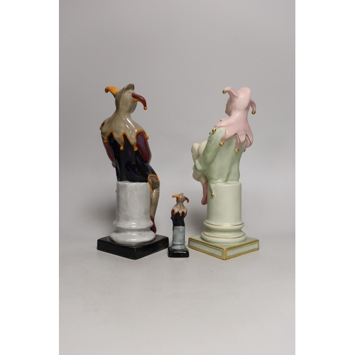 1269 - Three Royal Doulton figures, Jester, HN3922 150/950, HN2016 and HN3335 (miniature). Tallest 25cm... 