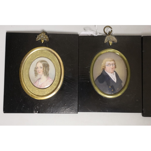 1283 - A selection of four framed and glazed portrait miniatures relating to the Robson and Walford Family.... 