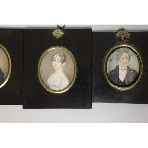 1283 - A selection of four framed and glazed portrait miniatures relating to the Robson and Walford Family.... 