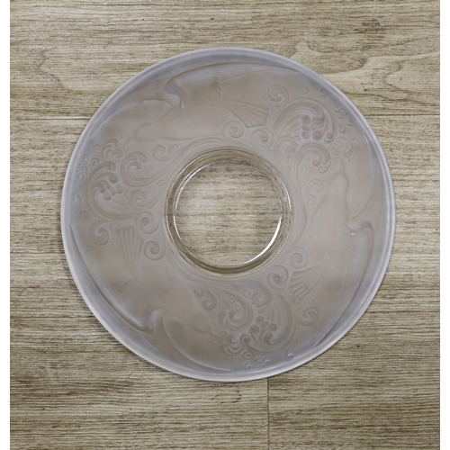 1323 - A Val Saint Lambert pressed glass dish, 30 cm diameter