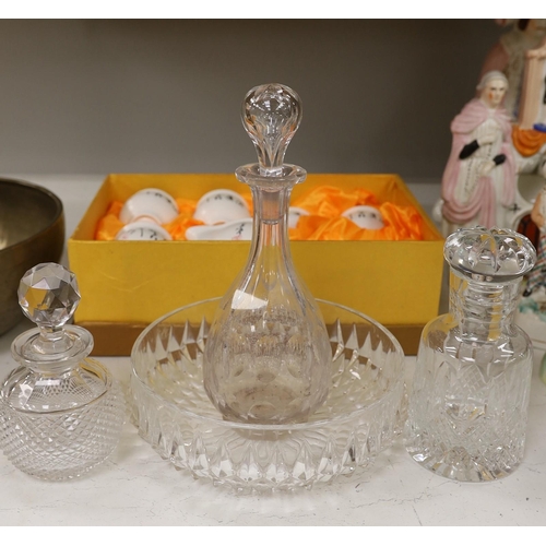 1332 - A Chinese boxed teaset and a group of glass