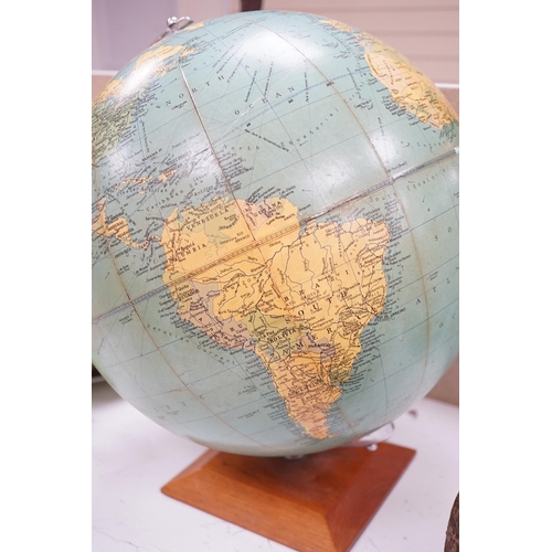 1421 - A Philips Challenge Globe on stand, scale 1:37,500,000, diameter 13.5 inches