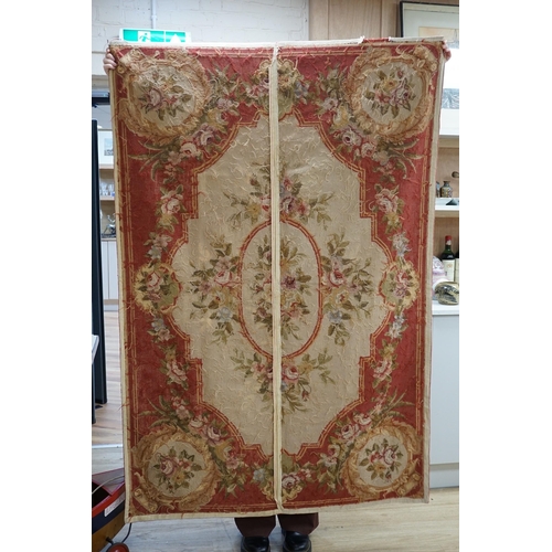 1453 - Two wool worked floral patterned (Aubusson style) rugs,