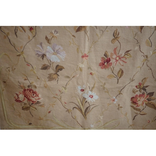 1453 - Two wool worked floral patterned (Aubusson style) rugs,