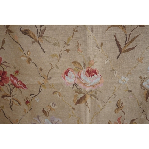 1453 - Two wool worked floral patterned (Aubusson style) rugs,