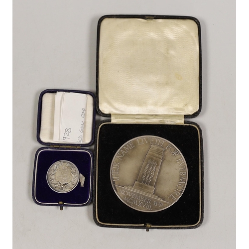 1511 - Commemorative medals - An Opening of the Cenotaph large silver medal, 75 mm and a Royal Tournament 1... 