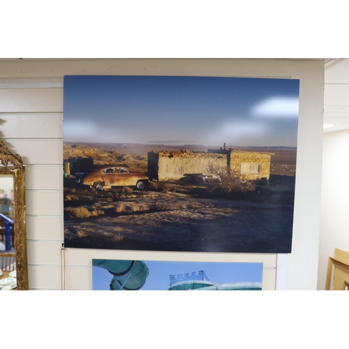 1534 - James Gooding, contemporary, two photographs, The Flume, 66 x 66cm, The Desolate Shack, 66 x 88cm, t... 