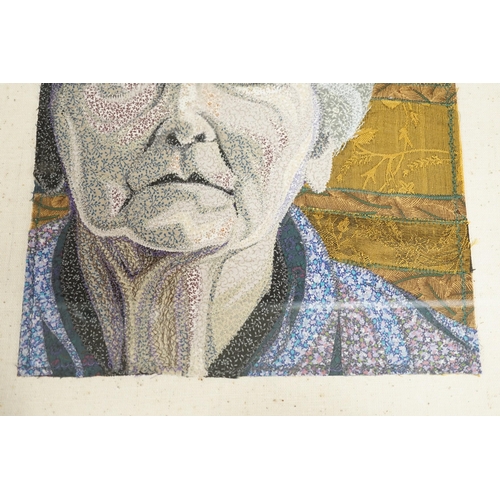 1542 - Deidre Scherer (American) 'Finding, Septemer 1994'needlework panelsigned and dated 1994 verso27 x 24... 