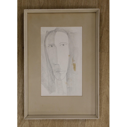 1655 - Richard O'Neill (Irish School), pencil on paper, 'Head', with artist's label verso, 29.5 x 17.5cm... 