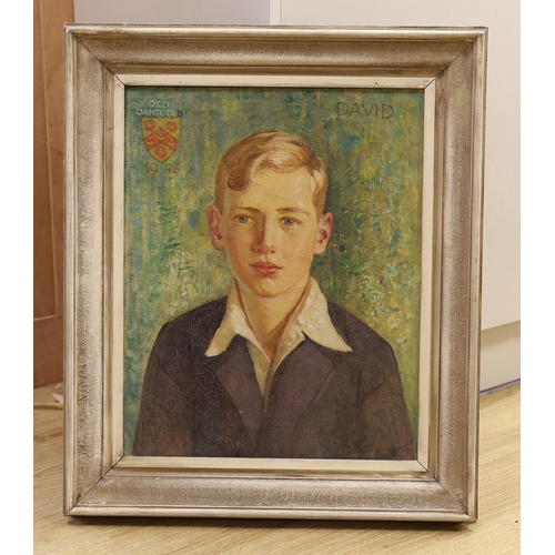 1659 - Walter Herbert Allcott RWA, (1880-1951), oil on canvas, Portrait of David, signed and dated 1942, 50... 