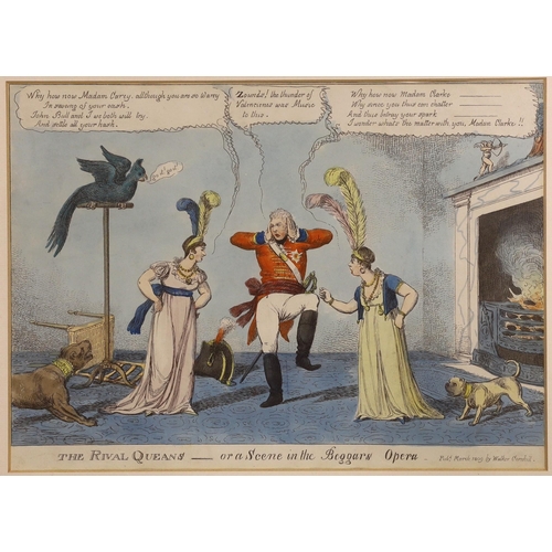 1661 - Walker, 1809, coloured engraving, Caricature 'The Rival Queans or a scene in the Beggars Opera', 23 ... 