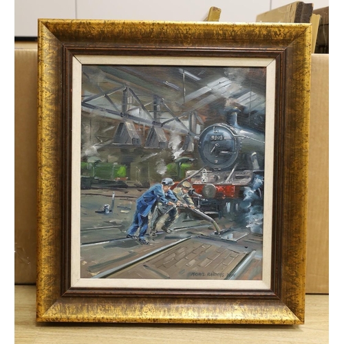 1671 - Michael Flanders GRA, oil on canvas, 'Are you pushing Stan?', signed and dated 2006, 34 x 29cm... 