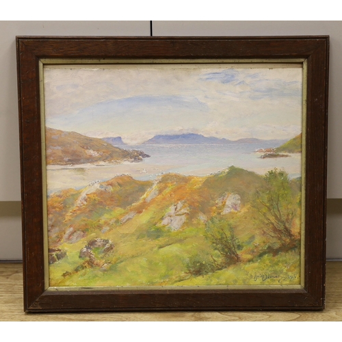 1672 - David Murray (1849-1933), oil on card, Scottish coastal landscape, signed and dated 1926, 38 x 43cm... 