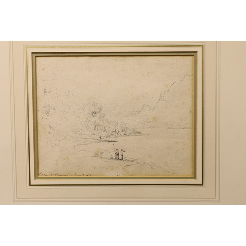 1689 - A group of assorted unframed watercolours and drawings including a landscape attributed to Paul Sand... 