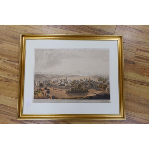 1716 - Havell after Henry Salt, coloured aquatint, 'The Pyramids at Cairo', visible sheet 51 x 71.5cm... 