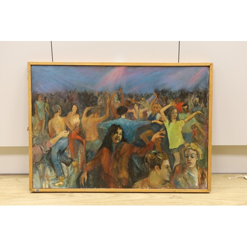 1723 - Cyril Mount (1920-2013), oil on canvas, Dancers at a festival, signed and dated '94, 48 x 69cm... 