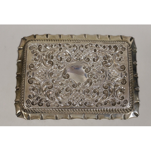 1812 - An Edwardian? repousse silver dressing table tray, maker, William Davenport, Birmingham, circa 1905,... 