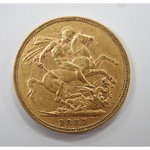 1923 - A Victorian 1887M gold sovereign, VF.