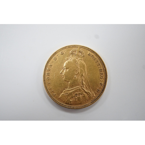 1923 - A Victorian 1887M gold sovereign, VF.