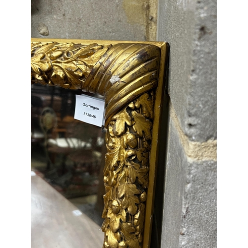 130 - A Victorian rectangular carved giltwood mirror, width 41cm, height 52cm