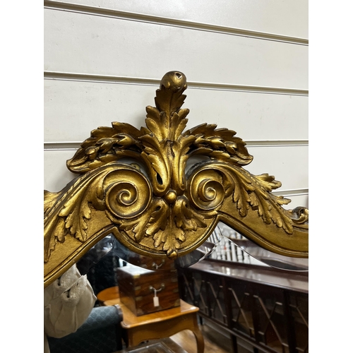 172 - A Victorian carved giltwood and composition pier glass, width 106cm, height 167cm