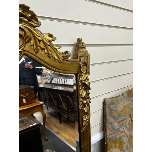 172 - A Victorian carved giltwood and composition pier glass, width 106cm, height 167cm