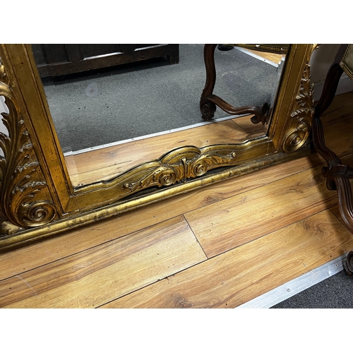 172 - A Victorian carved giltwood and composition pier glass, width 106cm, height 167cm